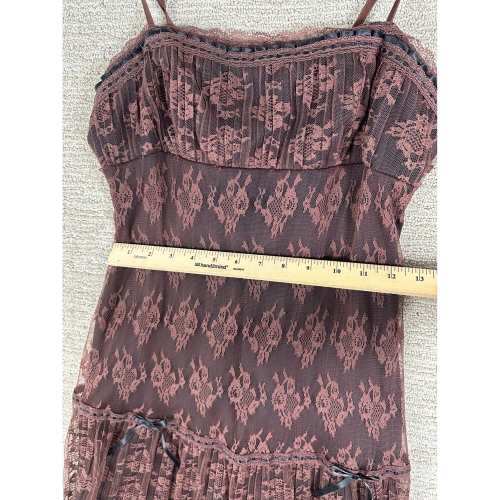Kimchi Blue Brown Lace Mini Dress Coquette Bows Keyhole OB2163152 Womens Small - Picture 4 of 10